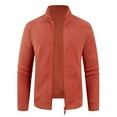 thumbnail image 4 of Luwomo Men's Casual Jackets Mens Fall and Winter Outdoor Long Sleeve Zipper Lined Style Solid Colour Hoodless Sweatshirt Coat Blouses Brick Red,L, 4 of 8
