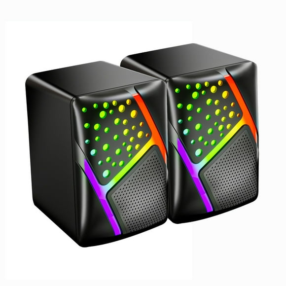 Computer Speakers for Desktop Light Emitting Computer Speaker Usb Mobile Phone Laptop Desktop Mini Speaker Hifi Stereo Sound Wired Subwoofer Computer Speakers 2 Pcs Pc Speakers for Desktop
