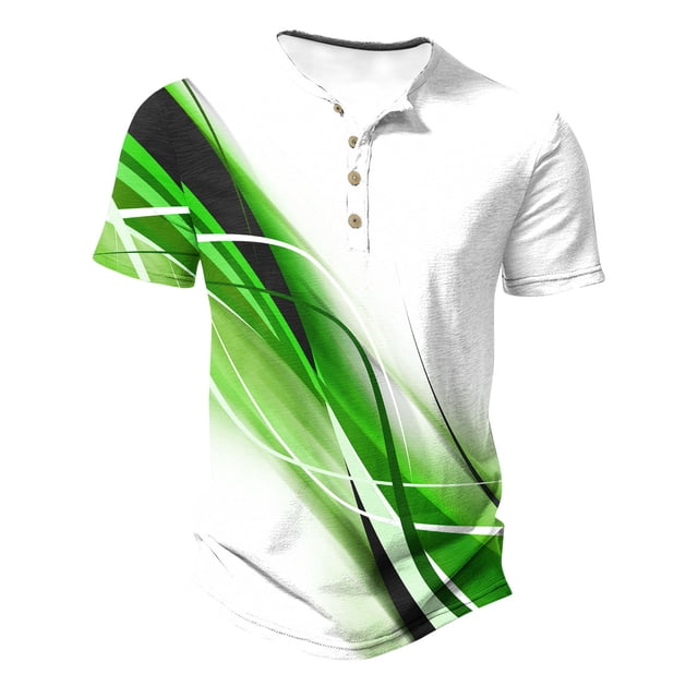 Mens Casual Pantalones Cortos Impresos Cuello Redondo Suéter Deportes Tee, Fitness Y Casual Hombres Camisetas