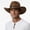 coffee, variant on Men's Western Straw Cowboy Sun Hat - Wide Brim UPF 50+ UV Protection Panama Hat with Chin Strap, Foldable for Outdoor, Fishing & Beach