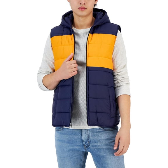 Club Room Mens    Puffer Hooded Vest