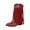 Red, variant on Xfvqtps Womens Western Ankle Boots with Tassel Detail Round Toe Chunky Heel Cowboy Booties Fashion Fall Winter Casual Boots for Women Black