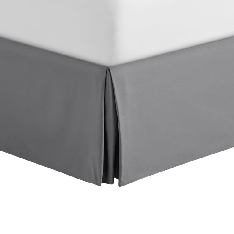 Grey Pleated Microfiber Bed Skirt, King photo 1