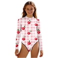 thumbnail image 3 of VBTAPA Girls Long Sleeve Swimsuit Cute Floral Print One Piece Bathing Suit Zipper UPF 50+ Rash Guard Swimwear Multicolor 7-8 Years, 3 of 8