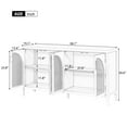 thumbnail image 7 of Large Storage Space Sideboard with Artificial Rattan Door, Wooden Storage Cabinet with Metal Handles and Adjustable Shelves, Buffet Cabinet with Solid Wood Legs for Dining Room, Living Room, 7 of 7