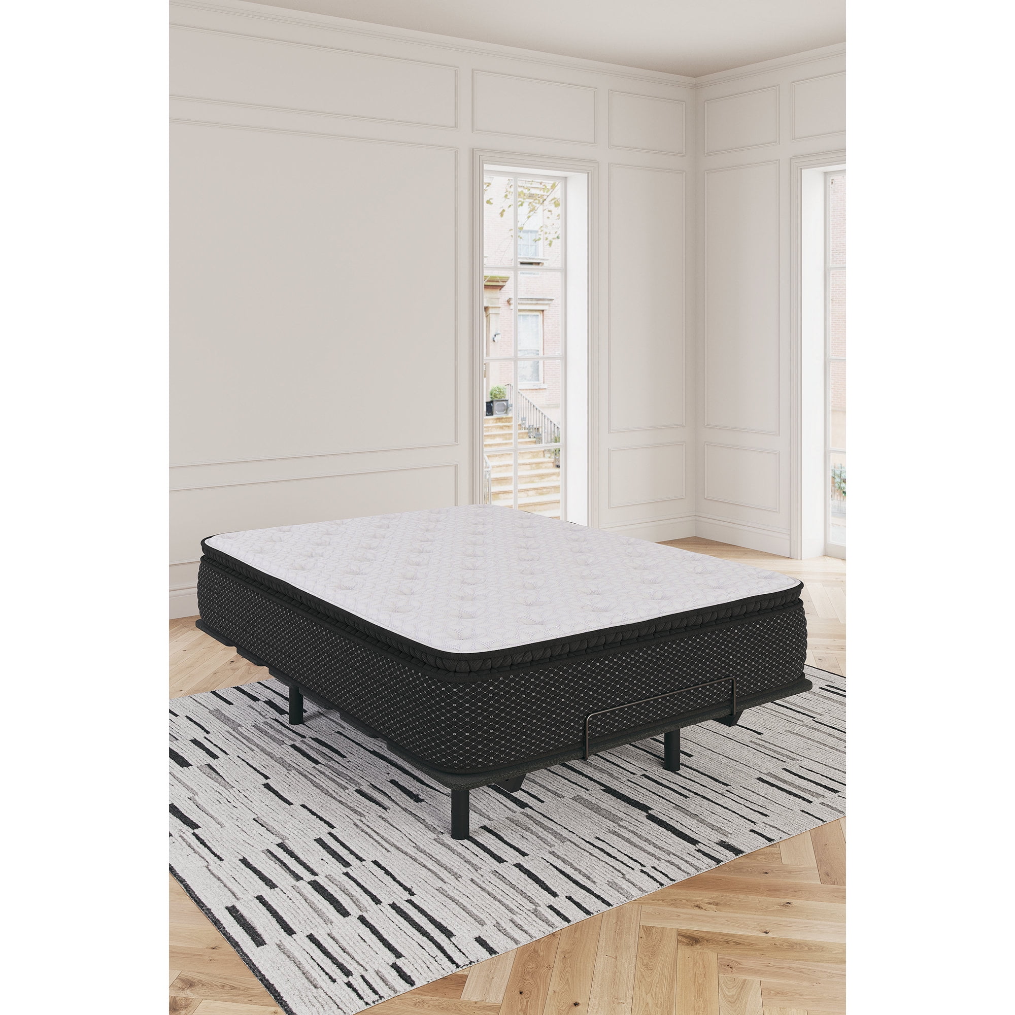 Signature Design by Ashley Queen Size Limited Edition 13" Pillow Top Hybrid Mattress with Lumbar Support Gel Memory Foam, White