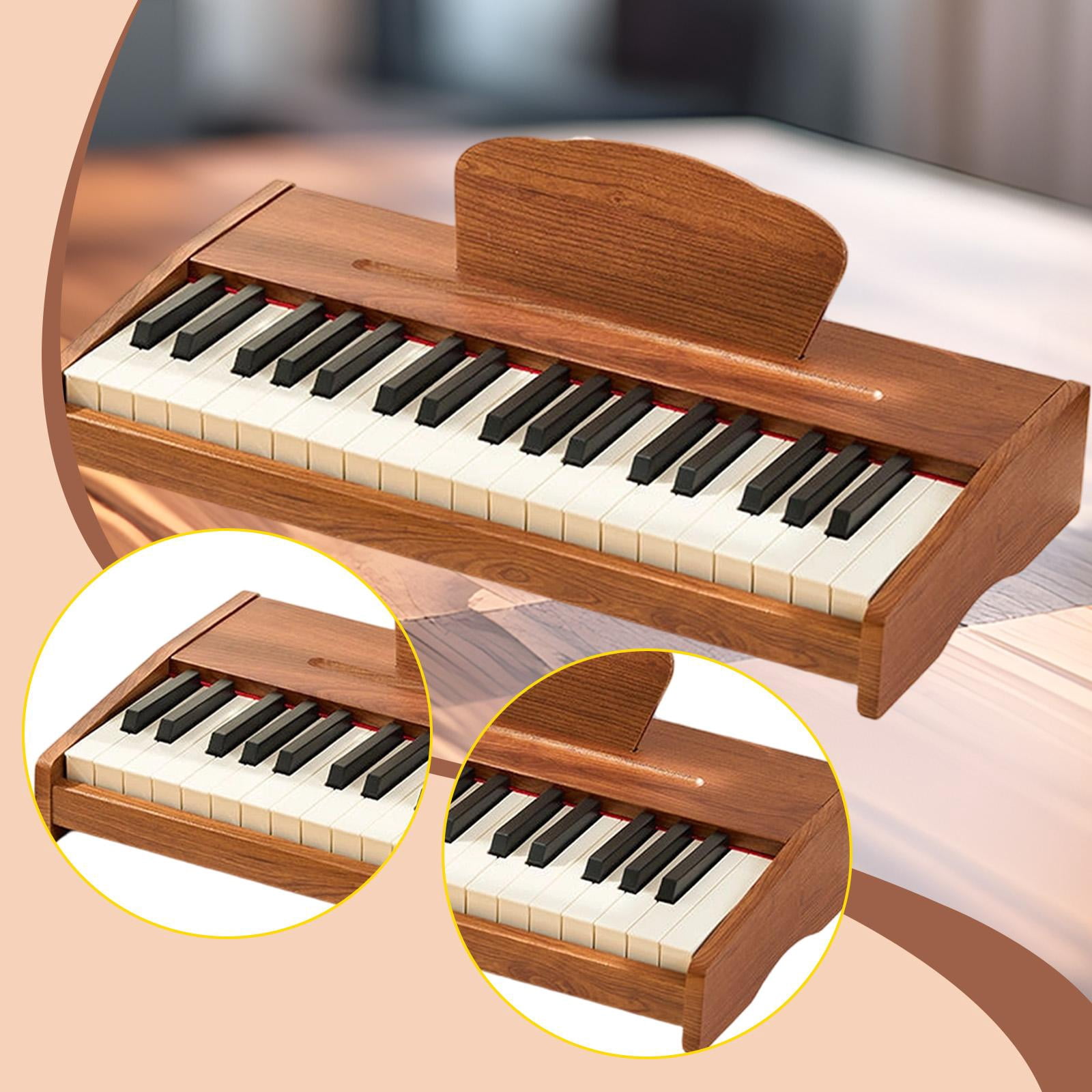 Keyboard Piano Kids Wood Piano 37 Keys Educational Instrument Wooden Material Home Learning for Children
