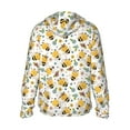thumbnail image 2 of Goofa Bee and Flowers Printed Women's UPF 50+ Sun Protection Hoodie Jacket Lightweight Long Sleeve Sun Shirt for Women with Pocket Hiking Outdoor-3X-Large, 2 of 9
