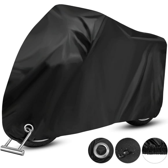 Housse de Moto, Housse de Moto 245x105x125cm Housse Imperméable 210T Bâche de Moto en Oxford Coupe-Vent Anti-Poussière UV Pluie Fientes d'Oiseaux pour la Plupart des Motos Trottinettes