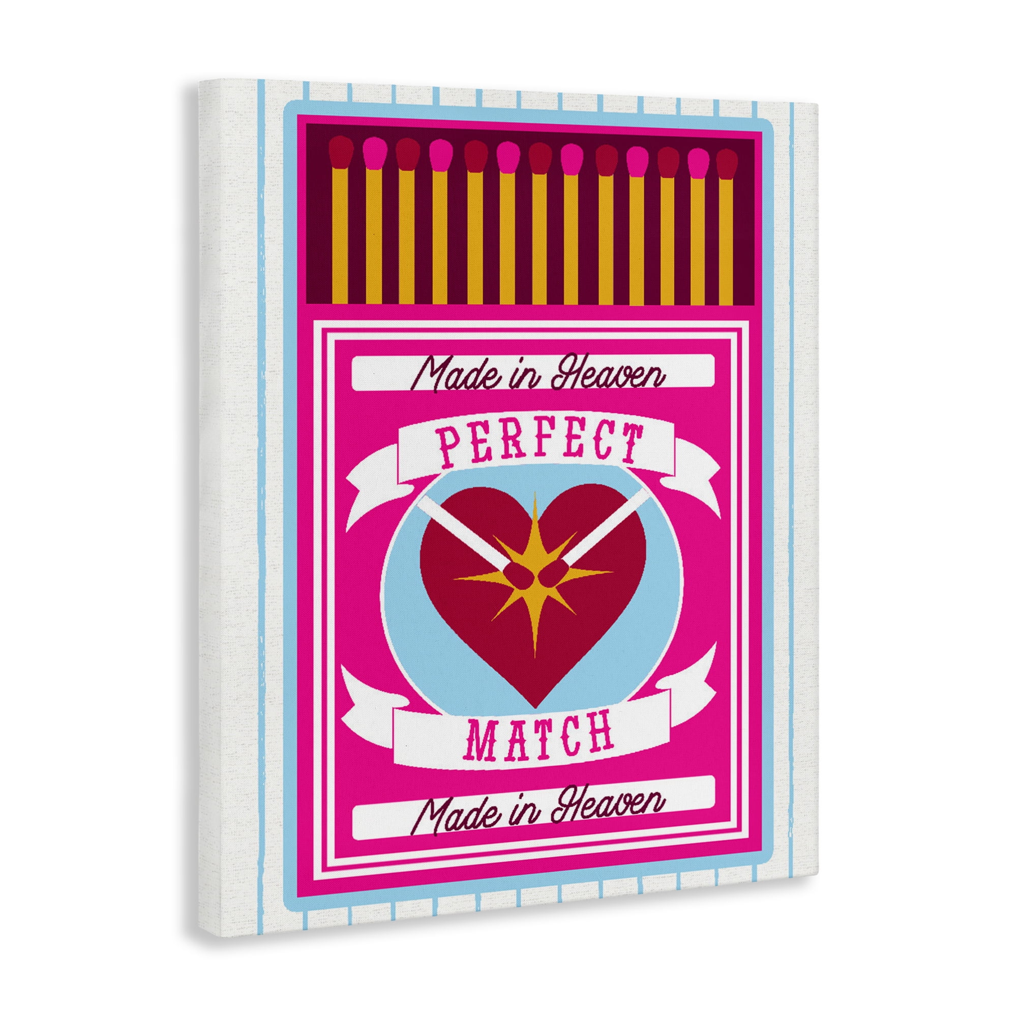Stupell Industries Perfect Match Made In Heaven Canvas Wall Art, design by Lil' Rue