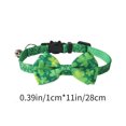 thumbnail image 3 of Nilvkv Irish Festival Bow Cat Collar Polyester Adjustable with Bells for Pets to Add Fashion Sense During Holidays, 3 of 6