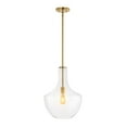 thumbnail image 3 of JONATHAN Y Watts 13.25" 1-Light Mid-Century Modern Iron/Glass LED Pendant, Brass Gold/Clear, 3 of 12
