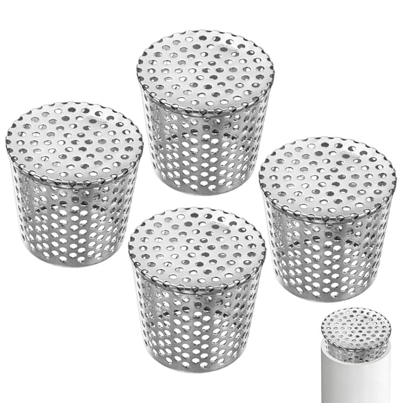Uxcell 4-Pack Tapas de Malla de Terminación, 3.54–2.87 Pulgadas ID Filtro de Tubería de Escape Cónica de Acero Inoxidable para Prevenir la Entrada de Aves/Hojas