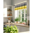 thumbnail image 7 of Farmhouse Rustic Wood Texture Kitchen Valances for Windows Yellow Grey Valance Curtains&nbsp; for Kitchen /Living Room/Bedroom/ Bathroom Decor, 54"x18 " ,Rod Pocket 1 Panel,, 7 of 7