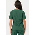 thumbnail image 3 of Dodo - Women's V-Neck Hunter Green Scrub Top - Comfortable Workwear - 2XL, 3 of 7