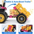 thumbnail image 3 of TOKTOO 24V Powered Ride on Tractor Max 4.3Mph w/ EVA Tires, Tippable Trailer, Remote Control, Tractor Ride on Toy for Kids-Pink, 3 of 8