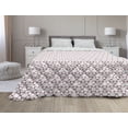 thumbnail image 1 of Vintage Down Alternative Comforter, Continuous Geometry Inspired Shapes Elements Pattern on Plain Backdrop, Microfiber Quilt for All Season, 5 Sizes, White and Dark Mauve, by Ambesonne, 1 of 3