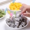 thumbnail image 1 of Visland 18 Pcs Mini Cartoon Fruit Fork Multipurpose Food Grade Bento Decoration Multicolor Note Cloud Cactus Food Pick for Kindergarten, 1 of 7