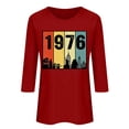 thumbnail image 5 of Lumosvexa Women Plain Short Shirt Sleeved Tops Womens Casual T-Shirt Crew Neck T-Shirt Red Size 2XL, 5 of 5