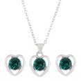 thumbnail image 4 of Conjunto de collar, pendientes y pulsera de cristal para mujer, regalo de San Valentín, collar de aleación., 4 of 5