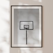 Retro Basketball Hoop Print, Black And White Sports Photography, Unframed Paper Poster 8x10in