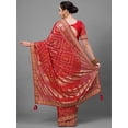 thumbnail image 4 of Red & Gold-Toned Woven Design Bandhani Saree - 15195736, 4 of 5