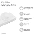 thumbnail image 3 of Monaco 36" Floating Bathroom Shelf with Vessel Sink in White Marble, 3 of 10