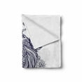 thumbnail image 2 of Koi Fish Soft Flannel Fleece Throw Blanket, Koi Carp Fish Hand-drawn in Dark Blue with a Lotus Flower Mandala Print, Cozy Plush for Indoor and Outdoor Use, 50" x 70", Indigo and White, by Ambesonne, 2 of 6