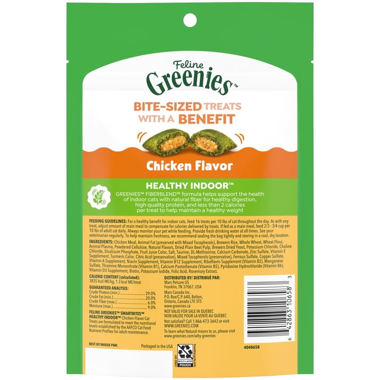 Greenies Feline Smartbites Chicken Flavor, 4.6 oz, Indoor Cat