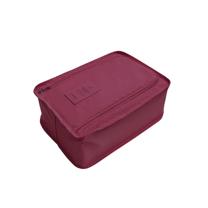 (Set of 6, 6 Color) Nylon & Mesh Travel Portable Tote Shoe Pouch ...