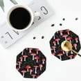 thumbnail image 5 of Bingfone Vintage Red Mushrooms Leather Drinks Coasters With Set Of 6,Suitable For Home Kitchen,Coffee Cup Coasters Home Gift, 5 of 9