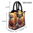 thumbnail image 2 of Lsque Cartoon Puppy Sunset Pattern Leather Rivet Shoulder Bag – Elegant Genuine Leather & Microfiber PU Crossbody with Detachable Adjustable Strap, 2 of 5