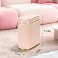 thumbnail image 2 of Bote de basura con sensor de movimiento, cubo de basura inteligente de plástico con tapa automática, papelera impermeable estrecha para baño, dormitorio, cocina y oficina (Rosa, 2 of 4
