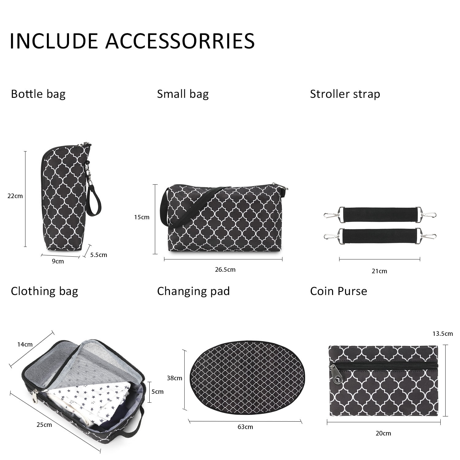 SPEKSEE Versatile Large Capacity Mommy Bag Diaper Tote with Multiple Accessories for Outdoor Use