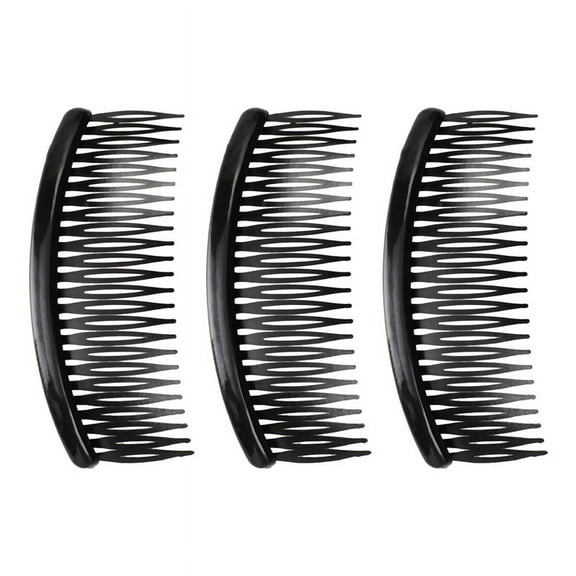Black Plastic 24 Teeth Hair Comb Clip Clamp 6 Pcs for Lady