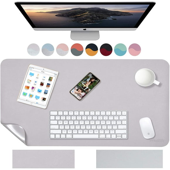 Weelth Desk Pad, Multifunctional Office Desk Mat, Upgrade Dual-Sided PU Leather Desk Blotter Protector, Thin Waterproof