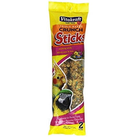Vitakraft Crunch Sticks Moulting Sticks Dry Cockatiel/Parrot Treat, 2 Ct