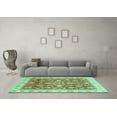 thumbnail image 3 of Ahgly Company Indoor Square Oriental Turquoise Blue Traditional Area Rugs, 7' Square, 3 of 4