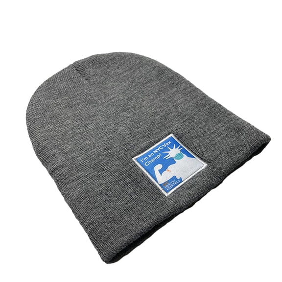 NUZYZ Women Fall Winter Hat Knitted Solid Color High Elastic Tag Decor Dome Anti-slip Regular Fit Soft Warm No Brim Windproof Warm Unisex Winter Cap Adult Beanie Grey