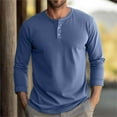 thumbnail image 4 of Men's Classic Cotton long Sleeve Henley Shirt 7 Colors, 4 of 7