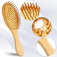 thumbnail image 4 of Mini cepillo de pelo de bambú, portátil, para viajes, para desenredar la cola, masaje natural del cuero cabelludo, cepillo de pelo de madera natural redondeado para hombres y mujeres, 4 of 4