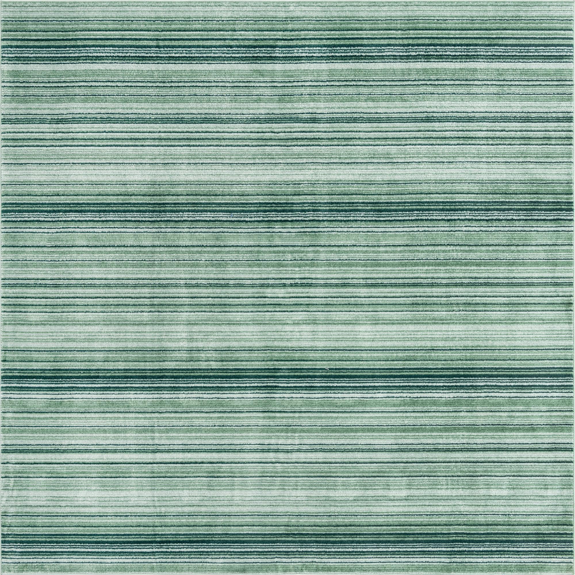 Rugs.com Gemstone Collection Rug – 9' 8 Square Green Medium Rug Perfect For Living Rooms, Kitchens, Entryways