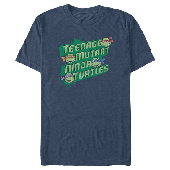 Men's Teenage Mutant Ninja Turtles Paint Splash Logo Graphic Tee Navy Blue Heather 2X Large