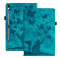 XYX Case for Lenovo Tab P12 12.7 inch, Butterfly Cat Slim Folio Stand Cover for Lenovo Tab P12, Light Blue