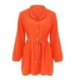 thumbnail image 3 of WILLBEST Robes pour Femmes Robes Décontractées à Volants avec Cordon Manches Longues Évasées Été Robe Mini Unie, 3 of 4