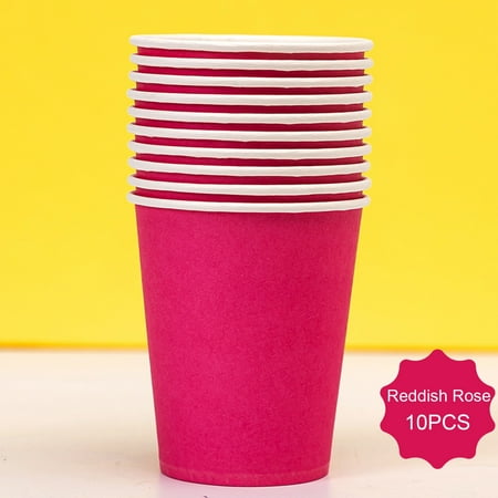 Hot Sale!10 Pieces 9 Ounce Disposable Paper Cups Party Cups Drinking Cups for Party DIY and Holiday Small Snack Cups for Water Juice Candy Ideal for Party Bathroom and Office，15 Colors