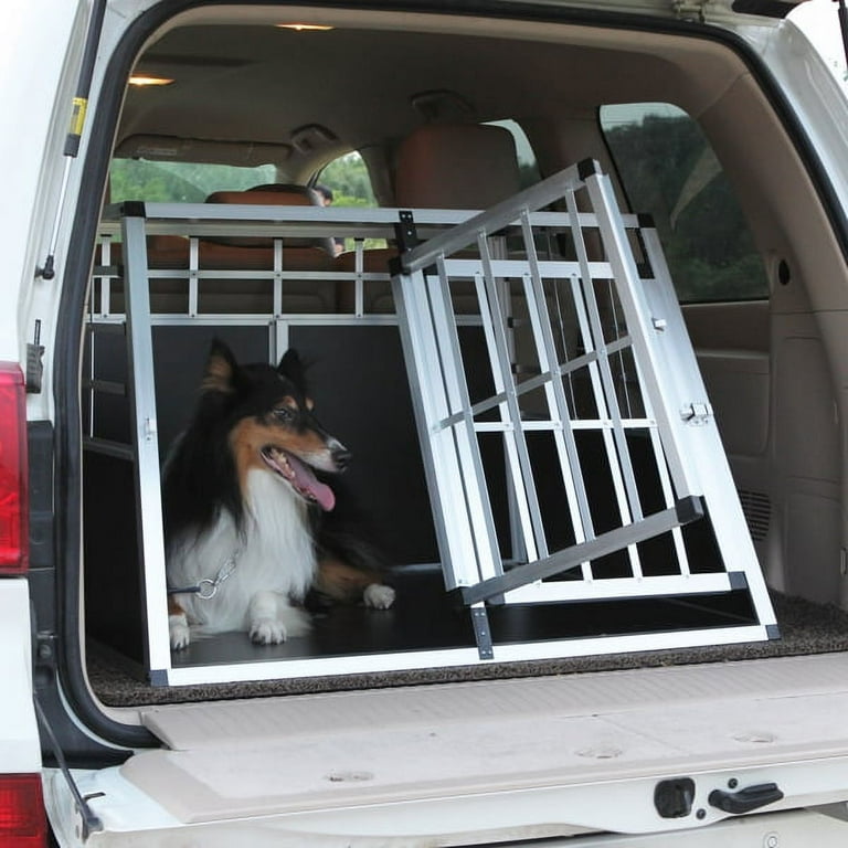 Imerelez Double Doors Pet Car Transport Cage Aluminium Puppy