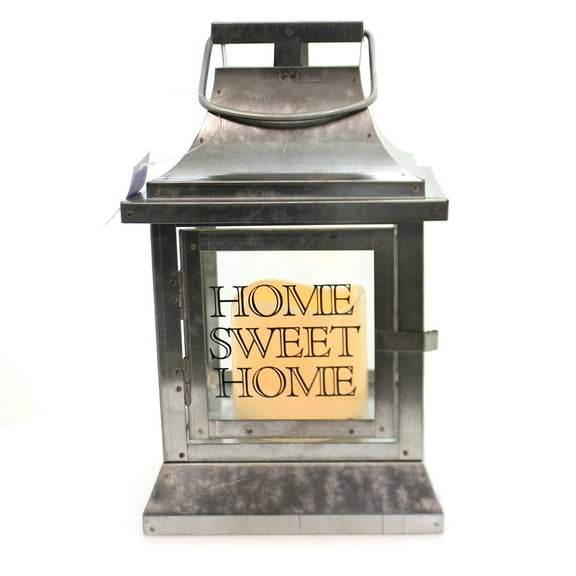 Home Decor Home Sweet Home Lantern Metal Galvanized Metal Glass 58110