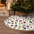 thumbnail image 6 of Daiia Tulips Flowers Drawing Merry Christmas Tree Skirt , Xmas Large Lace-up Tree Skirt, Santa Snowflakes Rustic Home Decorations New Year Party Farmhouse Decor-30", 6 of 7