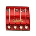 thumbnail image 4 of 4 Piezas Cucharas de Comedor Temáticas de Navidad Vajilla con Colgantes de Navidad Caja de Regalo Cucharillas para Fiesta de Inauguración de Navidad rosa Baoblaze cuchara de cena, 4 of 8